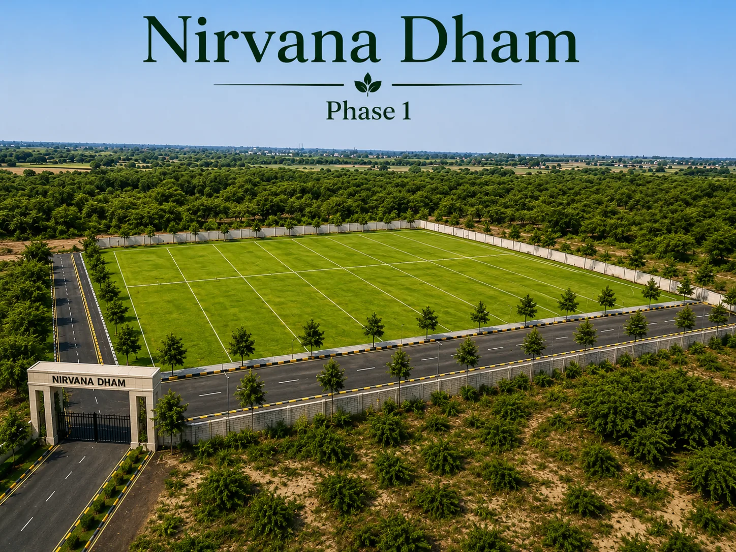 Nirvana Dham Phase 1 — plotted layout with gated entrance