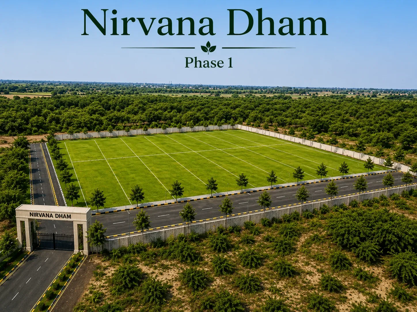 Nirvana Dham Phase 1 — plotted layout with gated entrance